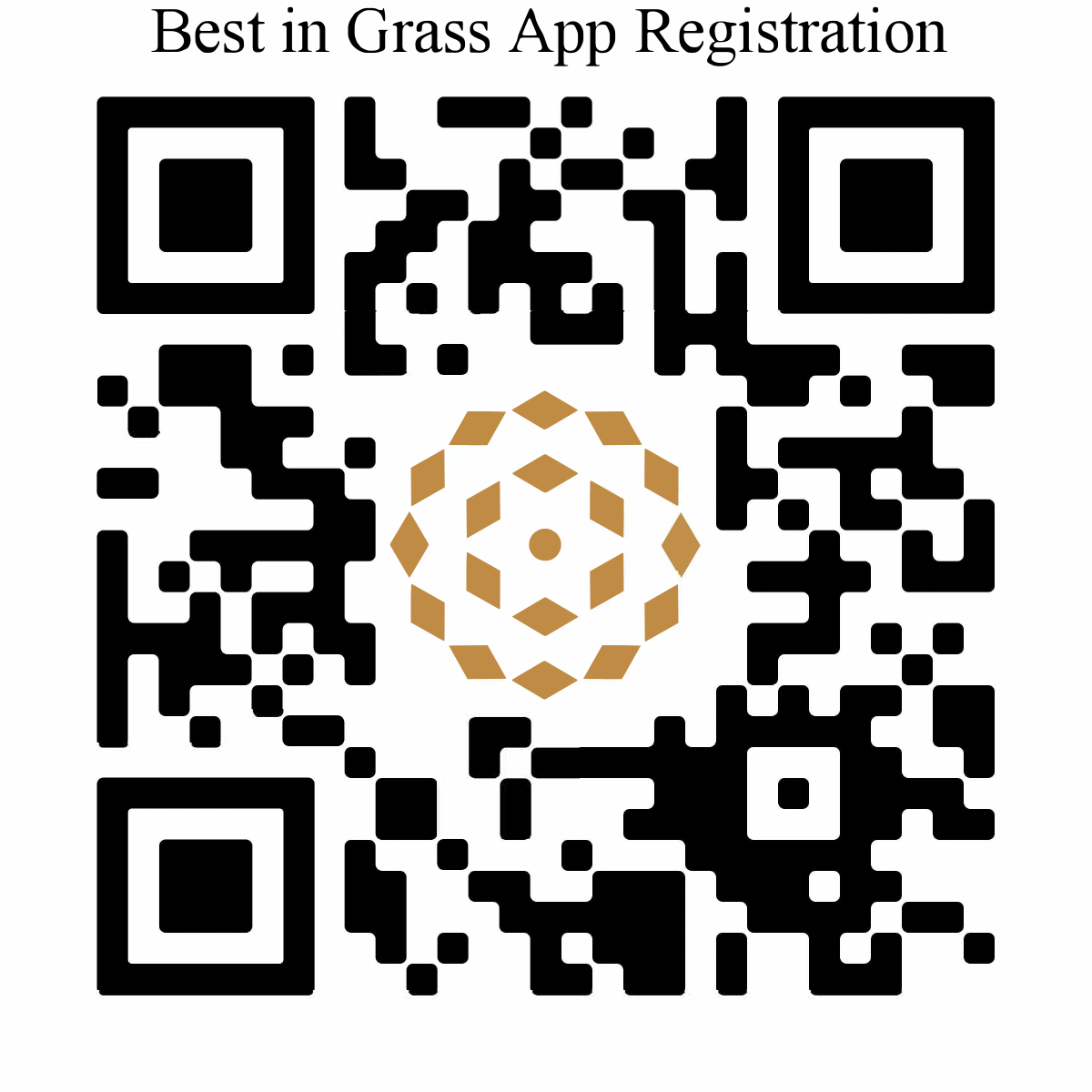 Best in Grass app registration QR code